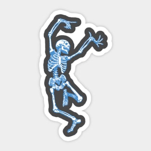 Dancing Skeleton (Blue) Sticker